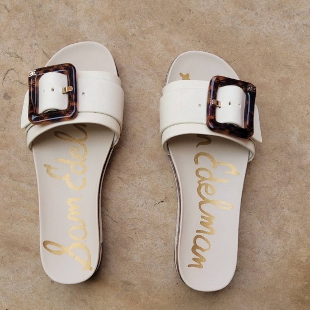 Sam Edelman Cream Slide Sandals - Like New